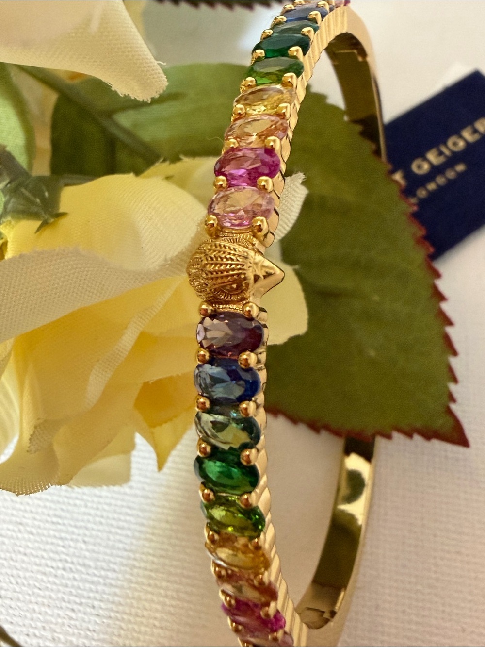 Gold Multi-Color Gemstone Bracelet - Women Jewelry
